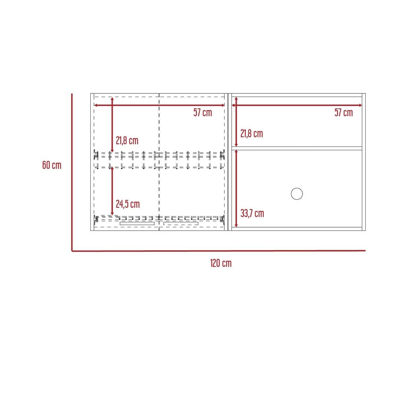 Gabinete Superior Copont Cafe Y Blanco 120 Cm