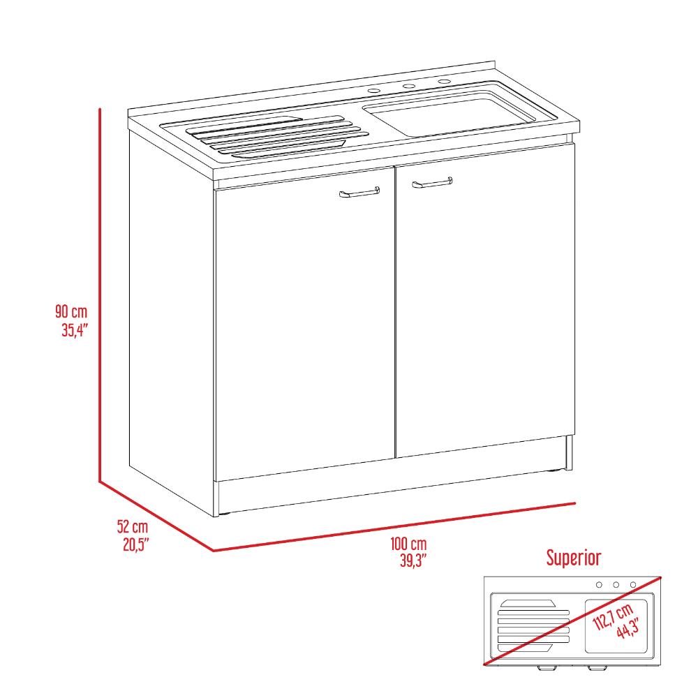Gabinete Inferior Shelf Blanco 100 Cm