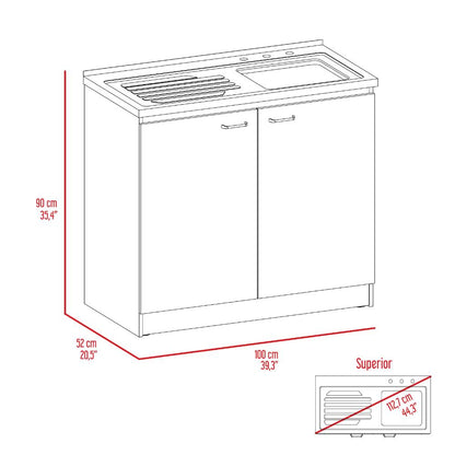 Gabinete Inferior Shelf Blanco 100 Cm