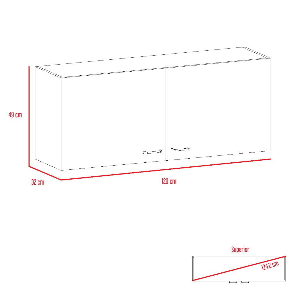Mueble Superior Cocina Shelf Blanco 120 Cm