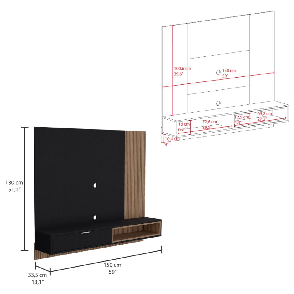 Panel De Tv 60'' Funes  Wengue Macadamia