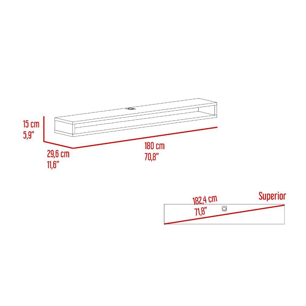 Mesa Para Tv Flotante Rilfel, Fresno Europeo, Con Un Diseño Contemporáneo