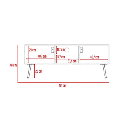 Mesa Para Tv Tiempo Blanco Y Macadamia Para Tv De  50"