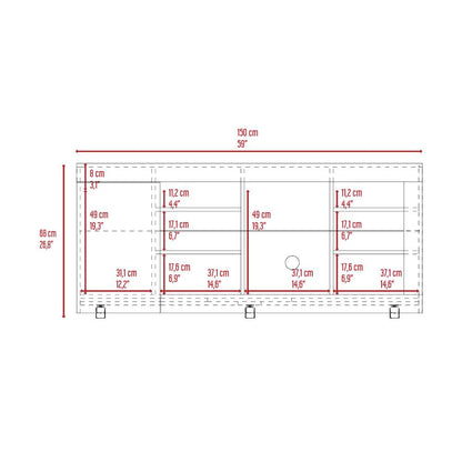 Rack Para Tv Sellis Duna Taupe Para Tv De 65''
