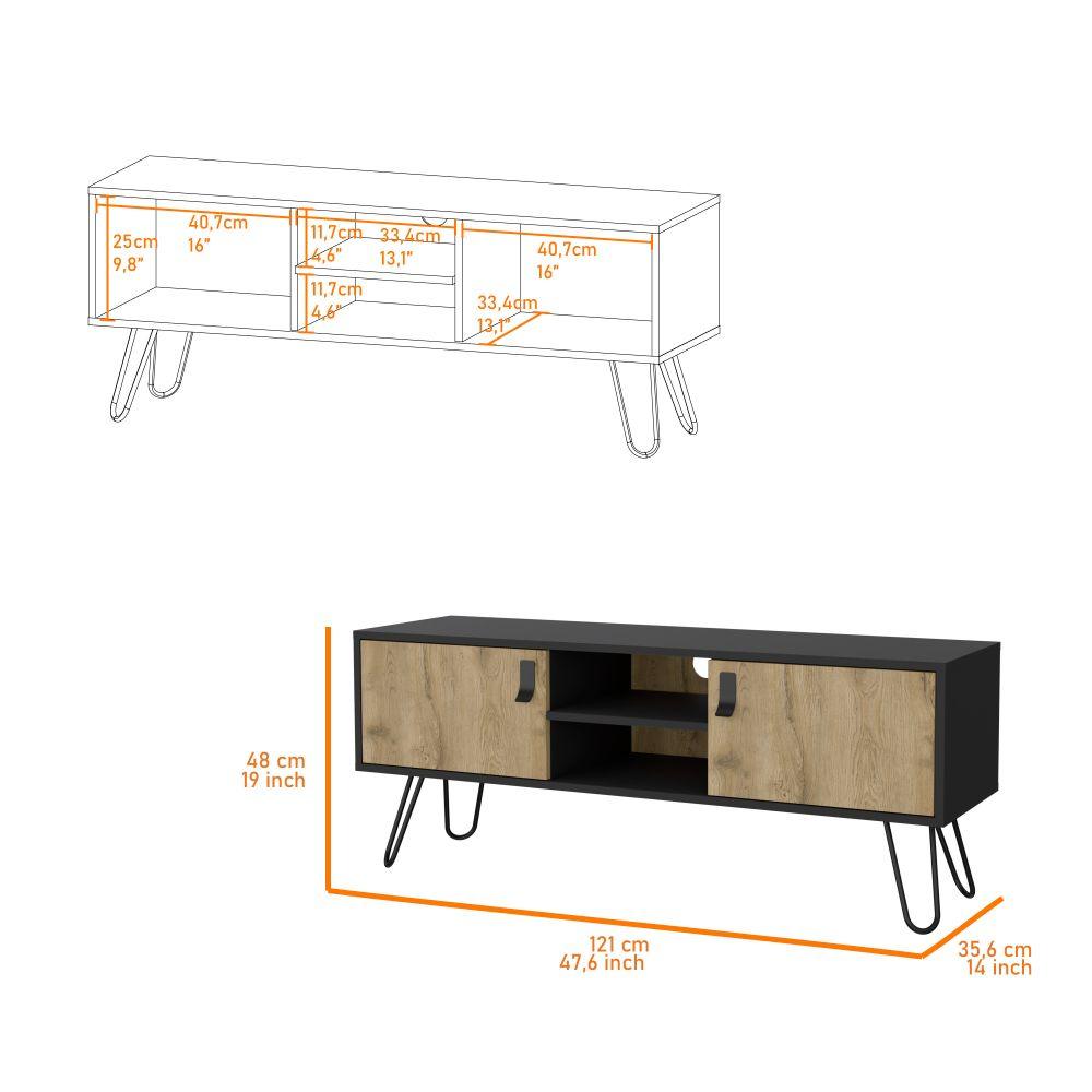 Mesa Para Tv Revali Macadamia Y Wengue Para Tv De 50''