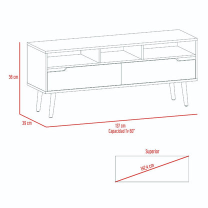 Mesa Para Tv Coruna Nogal Y Plomo Para Tv De 60"