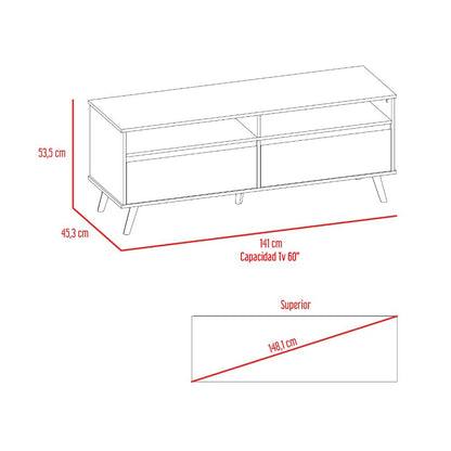 Mesa Para Tv Bennet Duna Y Blano Para Tv De 60"