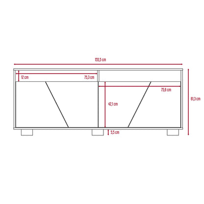 Rack Para Tv Fenari  Miel + Blanco
