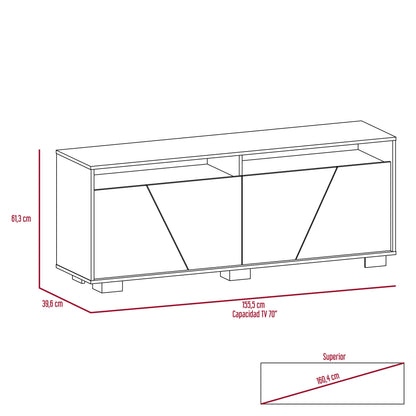 Rack Para Tv Fenari  Miel + Blanco