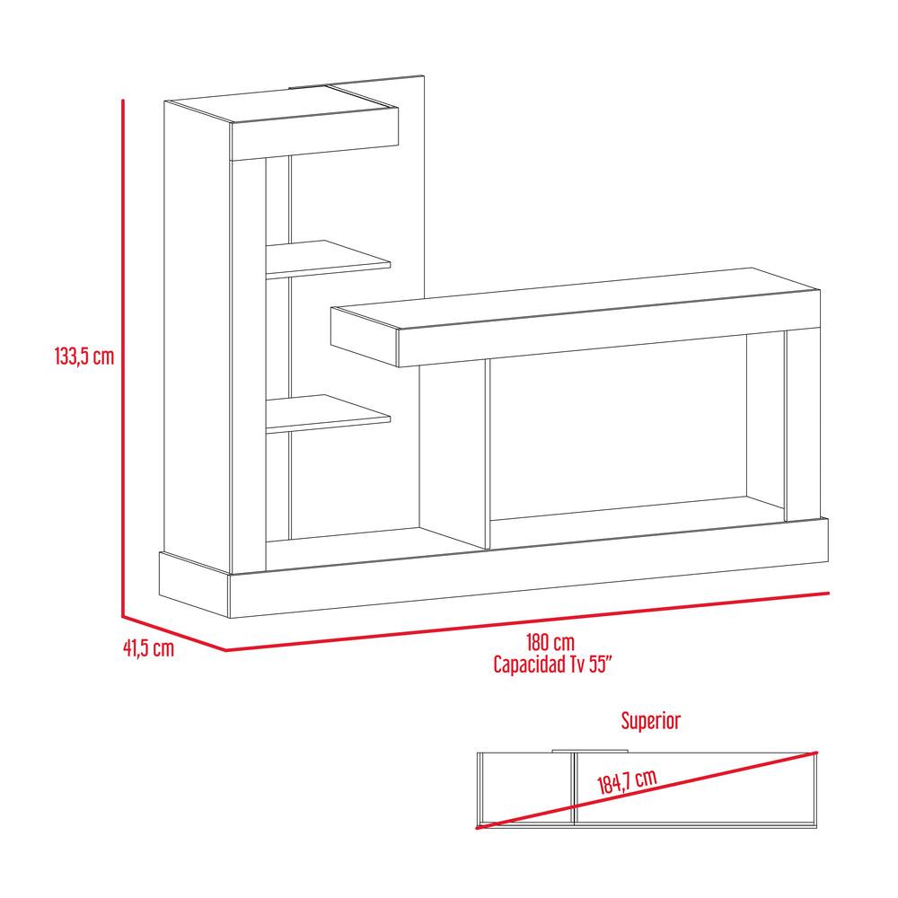 Mesa Para Tv Aviena Miel Y Blanco Con Espacio Para Televisor De Hasta 55 Pulgadas