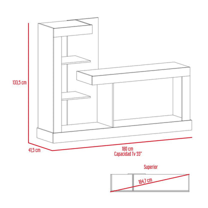 Mesa Para Tv Aviena Miel Y Blanco Con Espacio Para Televisor De Hasta 55 Pulgadas