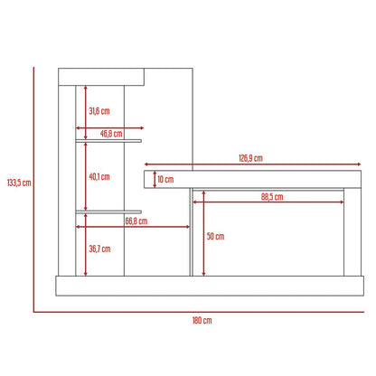 Mesa Para Tv Aviena Miel Y Blanco Con Espacio Para Televisor De Hasta 55 Pulgadas