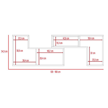 Rack Extensible Veluna  Rovere Y Blanco Para Tv De 50"