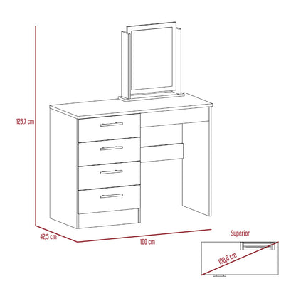 Mueble Tocador Okria Miel Y Blanco