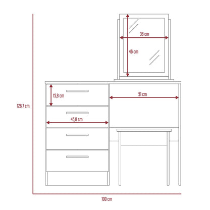 Mueble Tocador Okria Wengue Y Miel