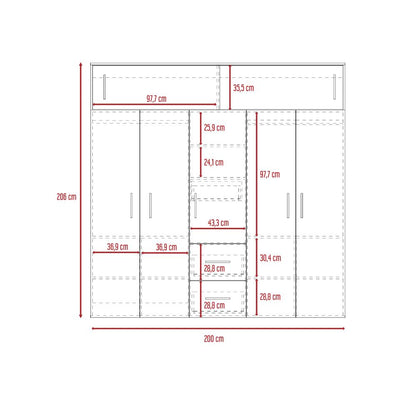 Armario Envelia 200 Ceniza Y Blanco
