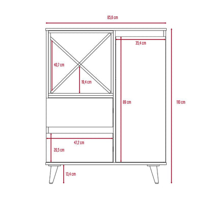 Mueble Bar Lauren Miel/Plomo