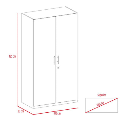 Closet Tradicion Nather 185 Rovere Y Blanco