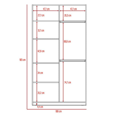 Closet Tradicion Nather 185 Rovere Y Blanco