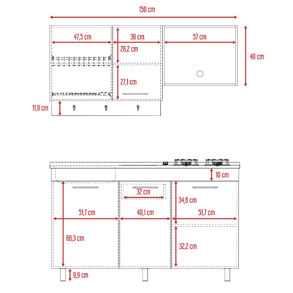 Cocina Integral Junavi Rovere Sin Mesón
