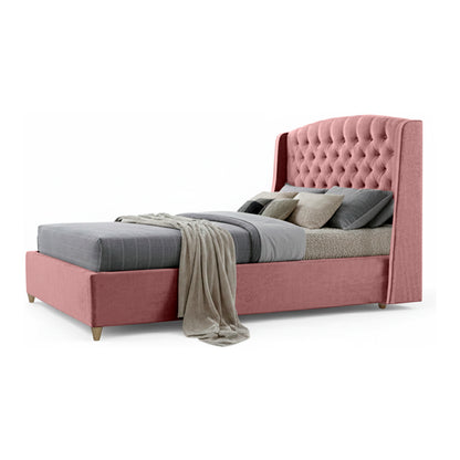 Base Cama Con Espaldar Sencillo Italia Salmon