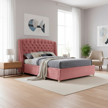 Base Cama Con Espaldar Sencillo Italia Salmon