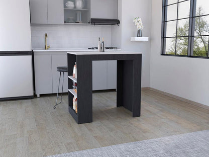 Barra De Cocina Serima Blanco Y Wengue