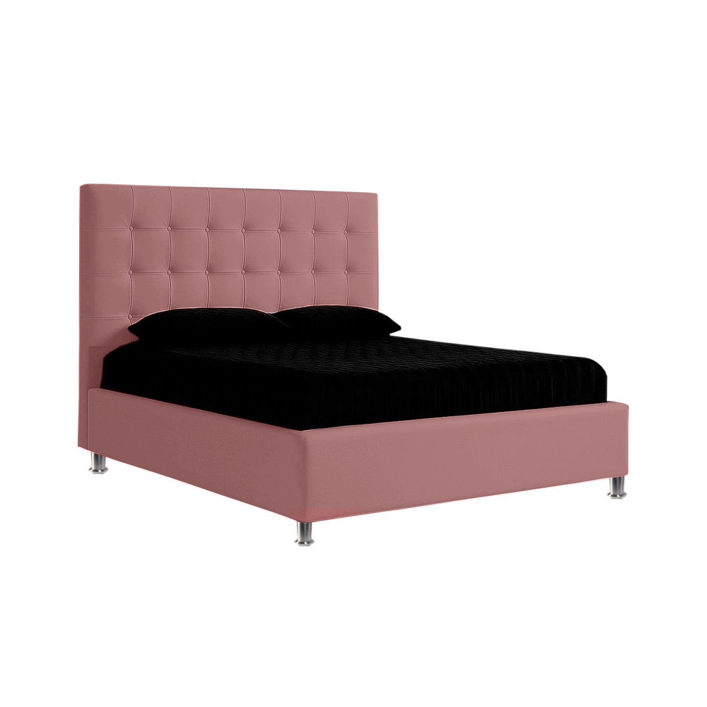 Base Cama con Espaldar + Colchon King Ilusion  salmon