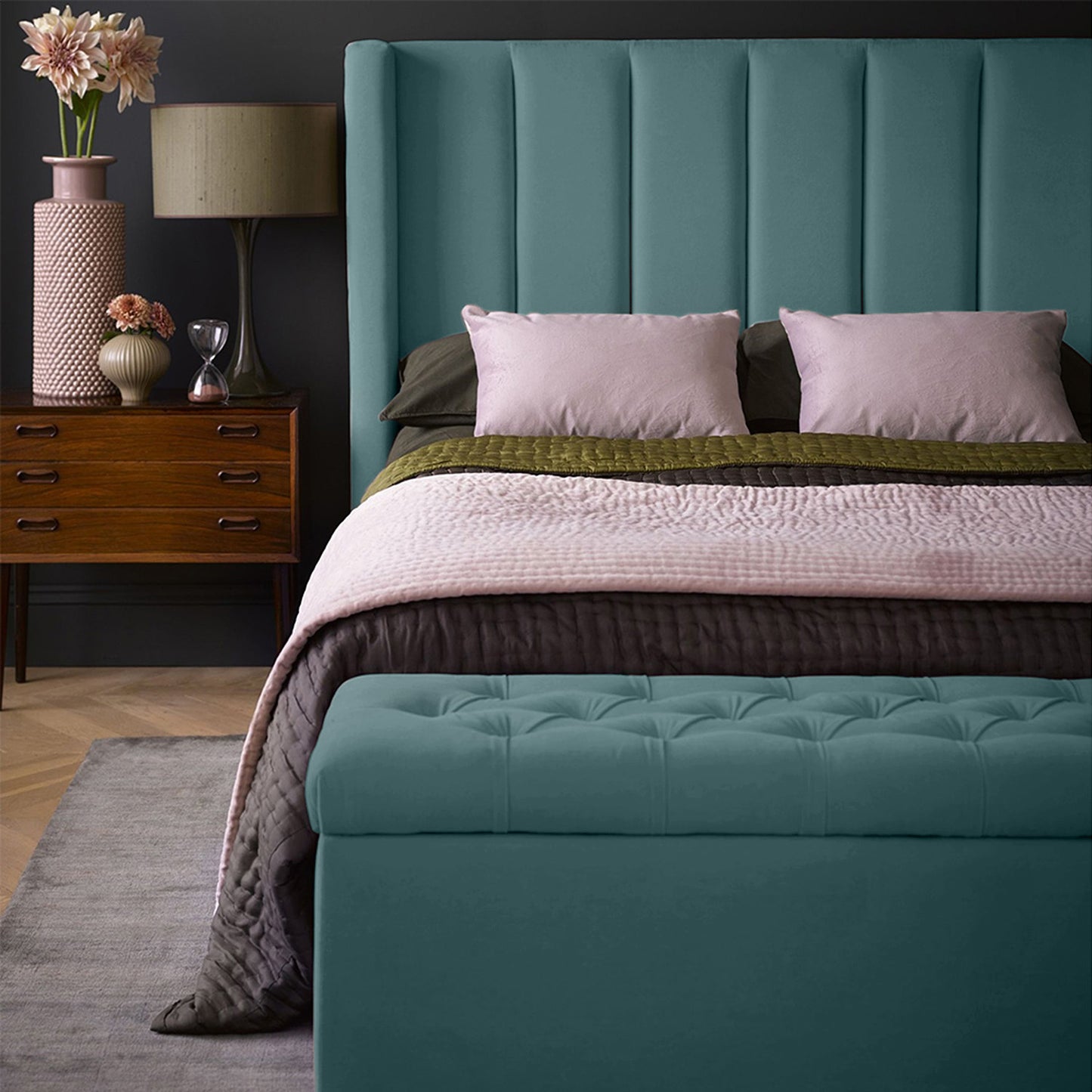 Espaldar de Cama Doble Julieta  verde
