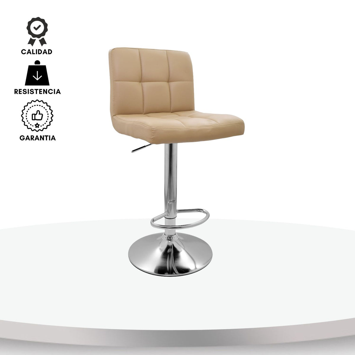 Silla de Barra Leo Beige
