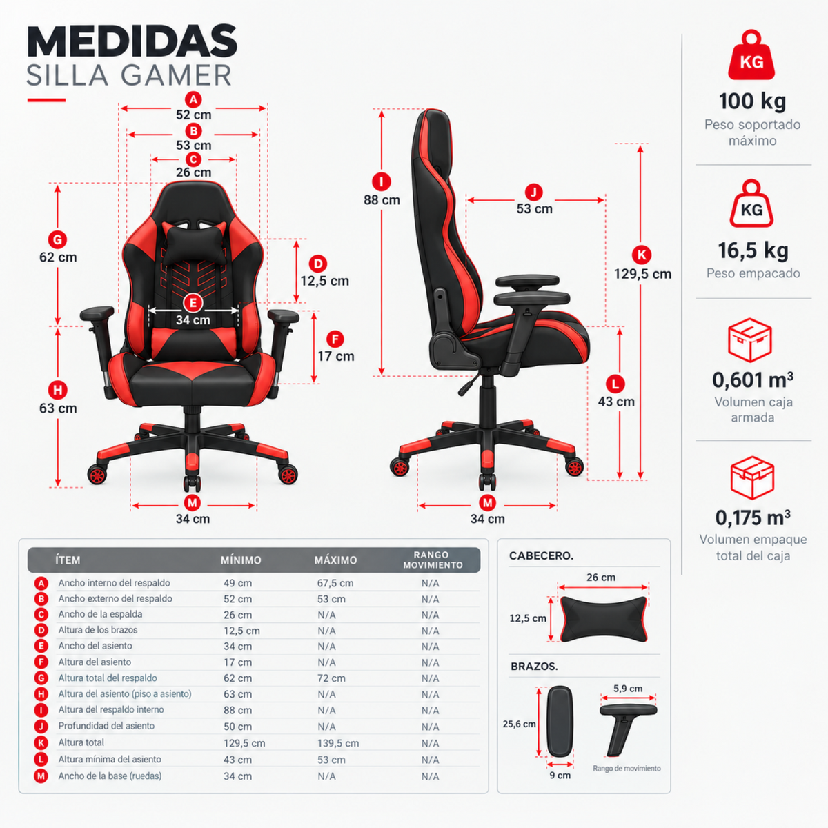 Combo Gamer: Silla Ergonomica Brazos 3D y Escritorio con Luces