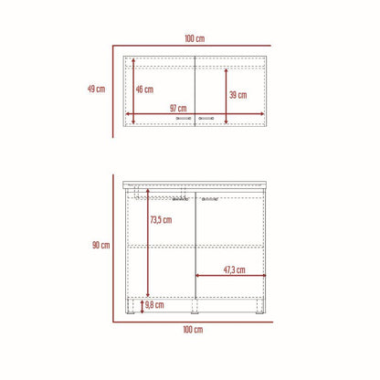 Cocina Integral Shelf Chocolate Y Blanco Con Mesón Izquierdo