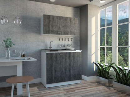 Cocina Integral Drevia, Blanco Y Gris, Incluye Mesón Izquierdo