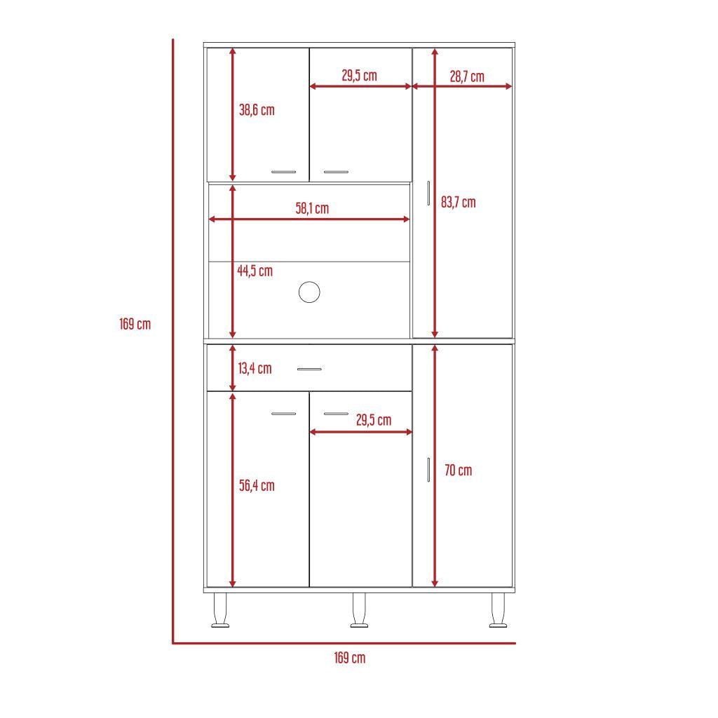 Mueble Alacena Koriva  Blanco Y Wengue