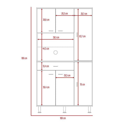 Mueble Alacena Koriva  Blanco Y Wengue