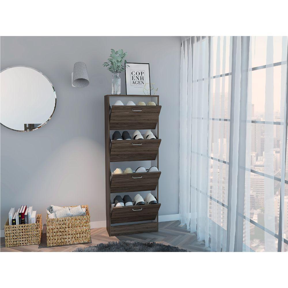 Organizador De Zapatos Thalyn 51 Coñac Y Blanco