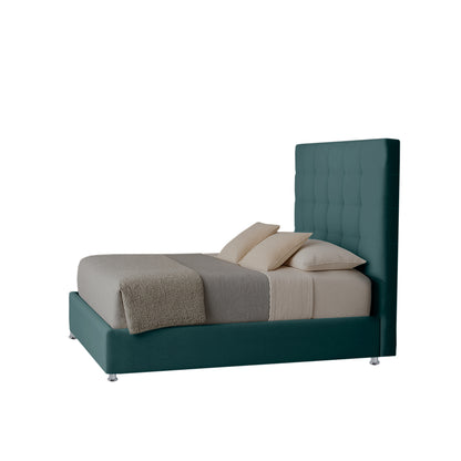 Base Cama con Espaldar + Colchon Sencillo Luxury  verde