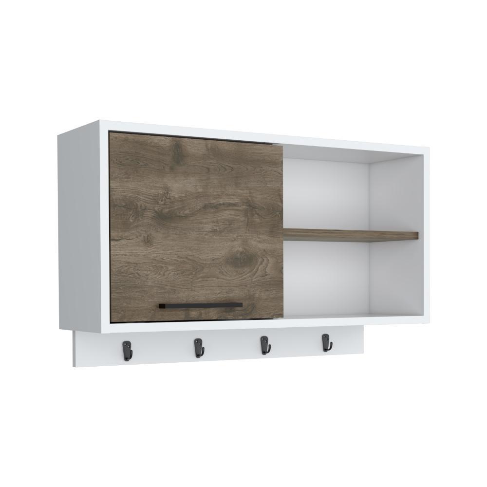 Gabinete Superior Auxiliar Tuxbon Blanco Y Nogal 70 Cm