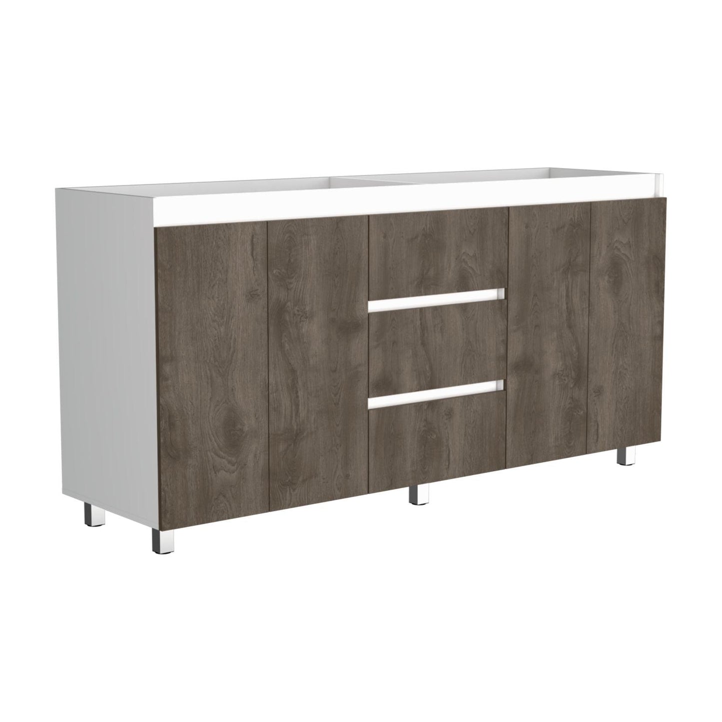 Gabinete Inferior Vemo Nogal Y Blanco 180 Cm