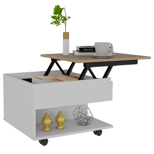Mesa De Centro Arelva Lift Top Coffee Blanco+Duna