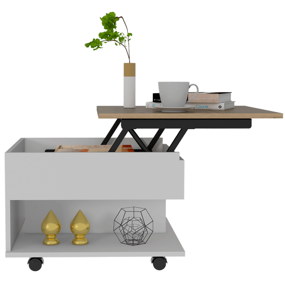 Mesa De Centro Arelva Lift Top Coffee Blanco+Duna