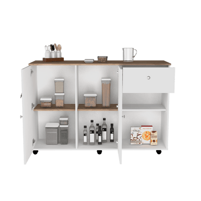 Barra De Cocina Salvarto Blanco Y Duna