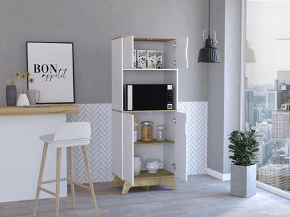 Mueble Microondas Alto Holk Bi-Color Duna Blanco