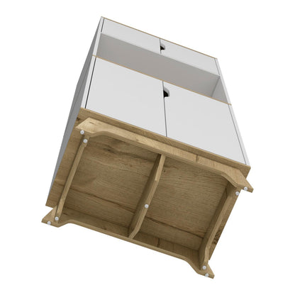 Mueble Microondas Alto Holk Bi-Color Duna Blanco