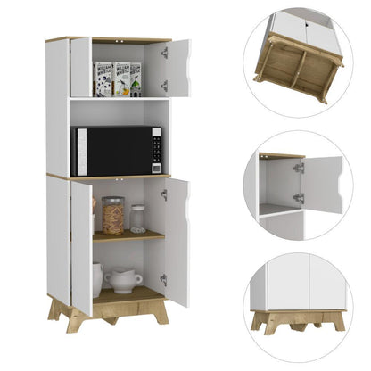 Mueble Microondas Alto Holk Bi-Color Duna Blanco