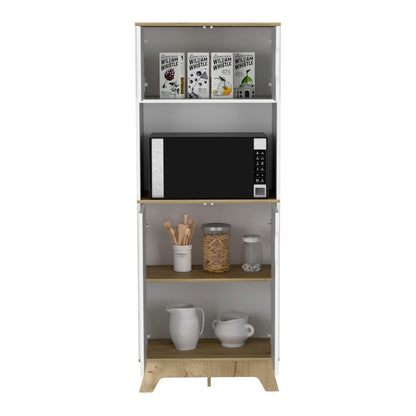 Mueble Microondas Alto Holk Bi-Color Duna Blanco