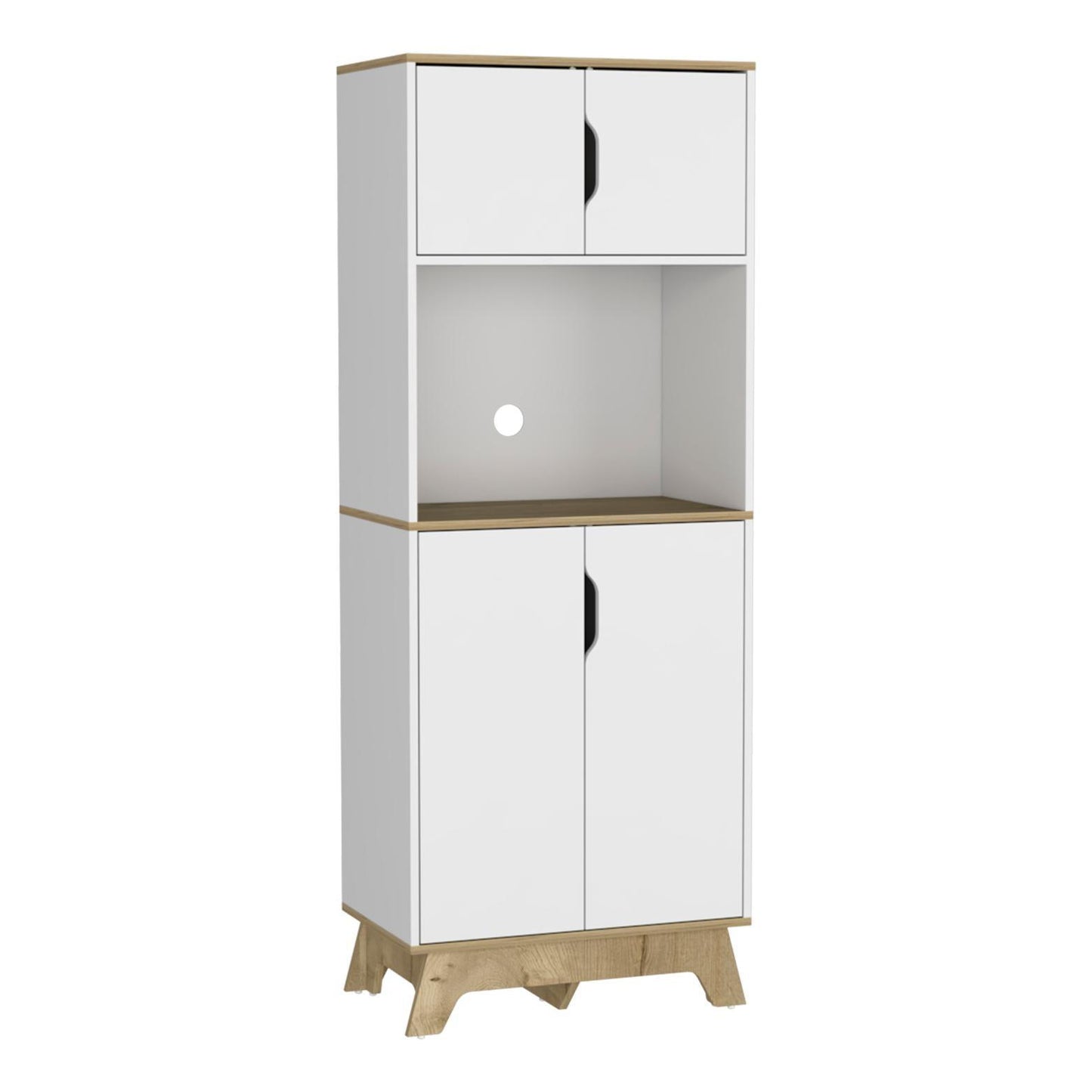 Mueble Microondas Alto Holk Bi-Color Duna Blanco