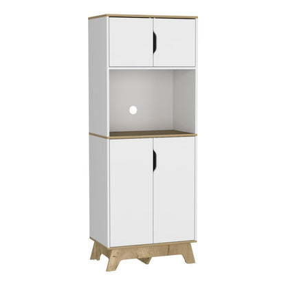 Mueble Microondas Alto Holk Bi-Color Duna Blanco