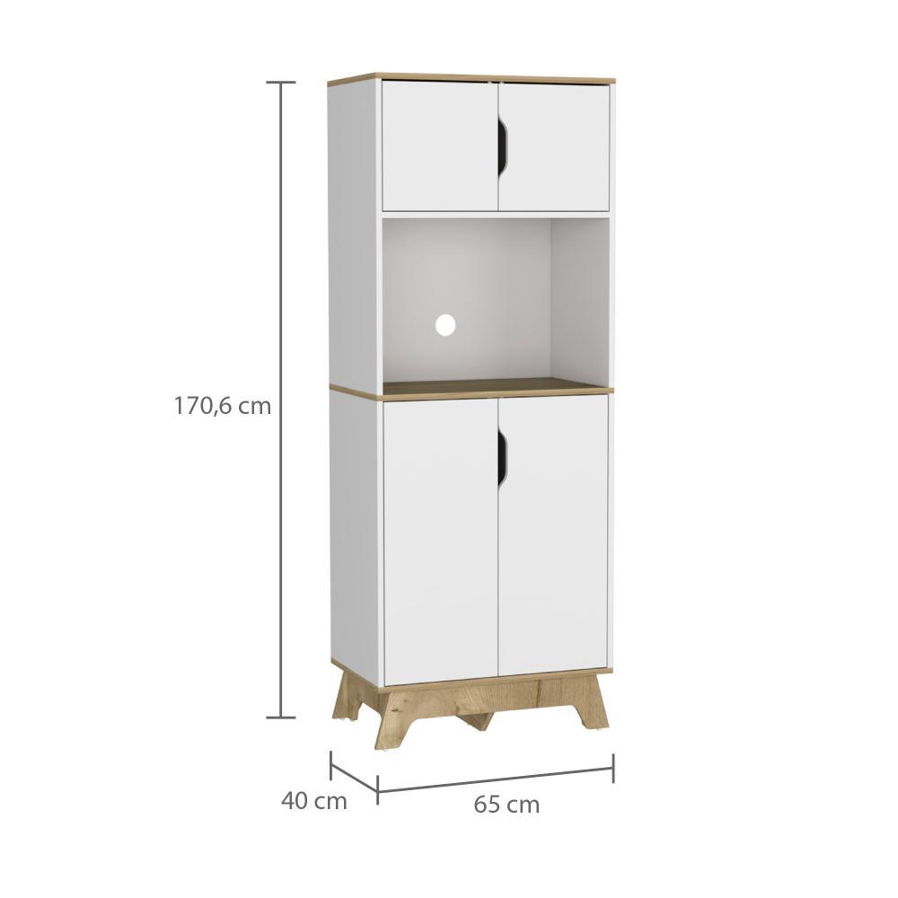 Mueble Microondas Alto Holk Bi-Color Duna Blanco