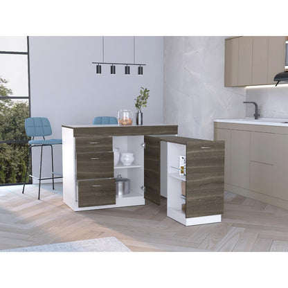Mueble Inferior Cocina Parix  Blanco Y Milan